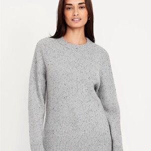 Old Navy Women's Heather Gray Crew Neck Tunic Sweater